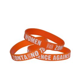 Zonta Says No Orange Silicone Wristbands (Pack of 25) (ZM373)