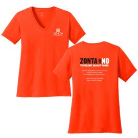 Zonta Says No V-Neck T-Shirt (ZM509)