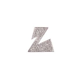 'Z' Rhinestone Lapel Tac - Silver Plated (ZM141 SP)