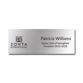 Name Badge - Silver/Black (ZM145S)