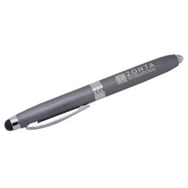 Ballpoint Pen & Stylus w/ LED Light (ZM382 GY)