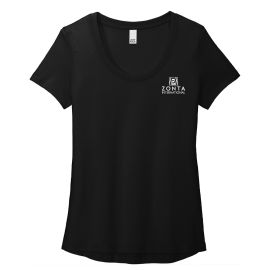 Black Scoop Neck T-Shirt (ZM520)
